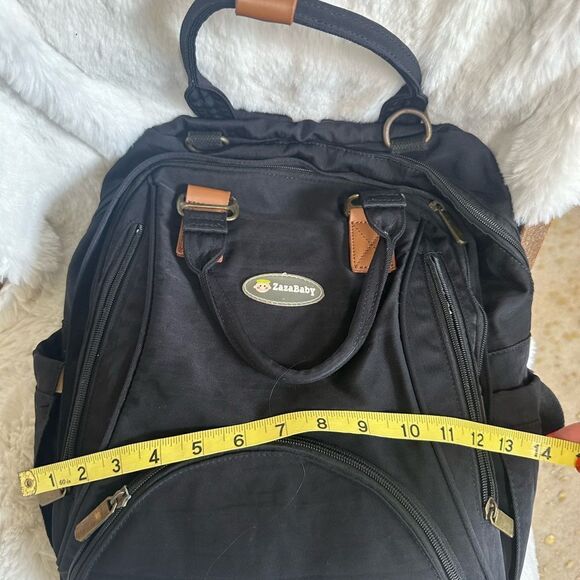 ZaZa Baby Black Diaper Bag Backpack Organizer Waterproof Travel - Picture 11 of 13